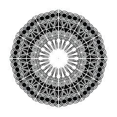 Simple mandala design for coloring. Vector floral mandala. Geometric ornamental mandalas