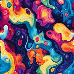 Obraz premium Vibrant Abstract Psychedelic Art with Bold Colors