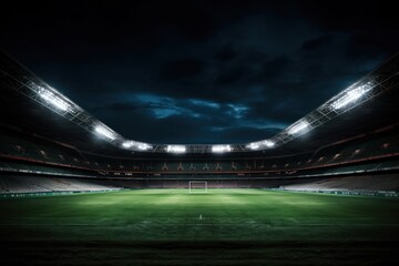 Empty sports stadium architecture illuminated competition.