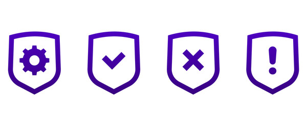 privacy protection control icons set