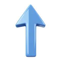 "3D Blue Up Arrow: Symbol of Growth and Success"