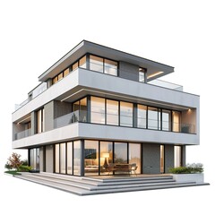 Modern house isolated on white background