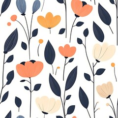 Scandinavian Floral Pattern with Minimalist Style