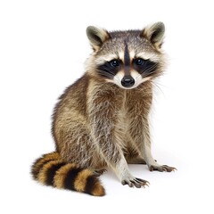Obraz premium Wild Raccoon on a White Horizon on transparent 