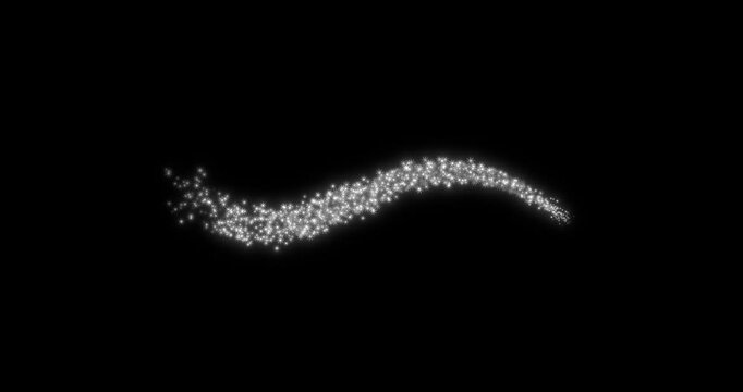Particle reveal fot text effect wave hotizontal with white color alpha ready
