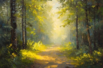 Fototapeta premium Abstract oil painting illustration background created with Generative AI