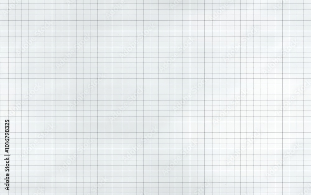Wall mural blank white graph paper background with clear minimalist geometric grid pattern