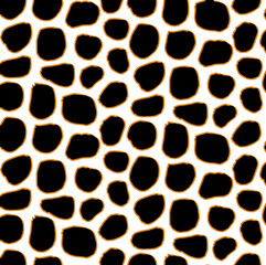 Seamless geometric circle pattern, brush strokes print.