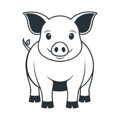 Vector pig silhouette black icon design