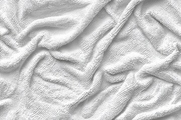 Fototapeta premium Crumpled gray cloth texture with abstract geometric patterns and folds