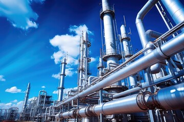 Industrial pipes refinery factory architecture.