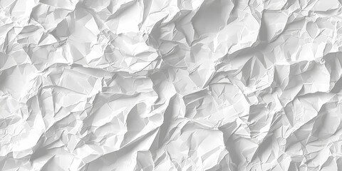 Crumpled White Paper Texture Abstract Background with Grunge Patterns and Wrinkle Effects