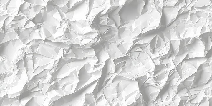 Crumpled White Paper Texture Abstract Background with Grunge Patterns and Wrinkle Effects