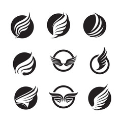 Wing black logo eagle falcon