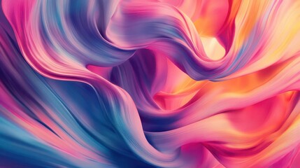 Fototapeta premium colorful twisted shapes in motion, creating an abstract background full of vibrant hues and soft textures. this digital art piece feels alive and dynamic, perfect for a poster or design element