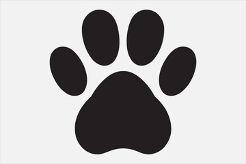 A black silhouette of an animal paw.