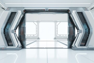 Futuristic architecture technology elevator.  Image by rawpixel.