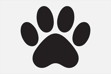 A black silhouette of an animal paw.