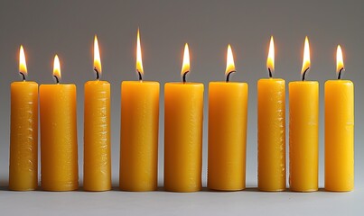 beautiful yellow candles are burning 