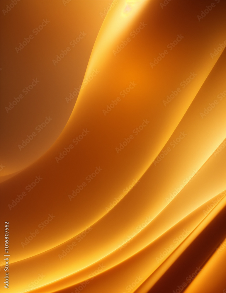 Wall mural abstract background with waves - abstract light orange and golden color background - generative ai