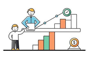 Business benchmarking vector illustration