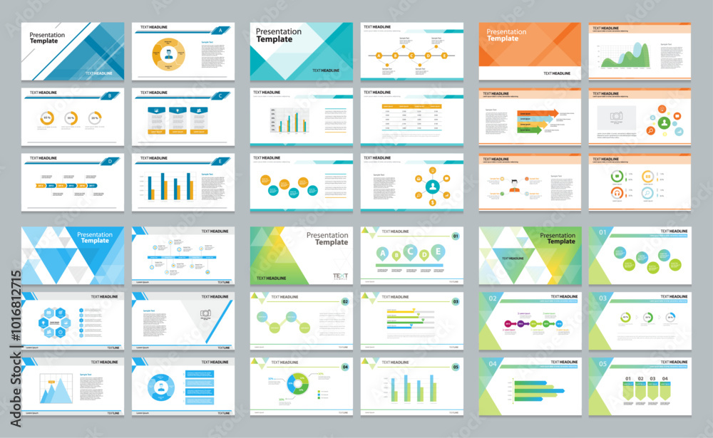 Poster set business presentation design template backgrounds and page layout design for brochure, book, mag