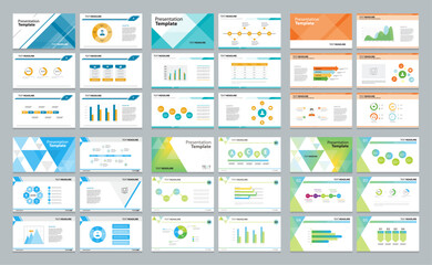 Set business presentation design template backgrounds and page layout design for brochure, book, magazine, annual report and company profile, with info graphic elements graph design 