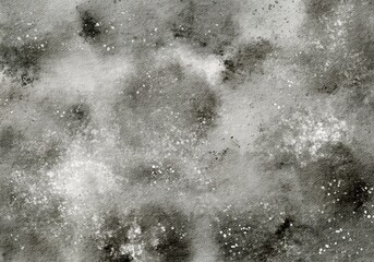 Black-and-white Watercolor abstract background in Grunge Style. Dark grey pattern and smoky gradient with stains and rough brushstrokes. Manual fog smoky banner monochrome for brochures and posters.