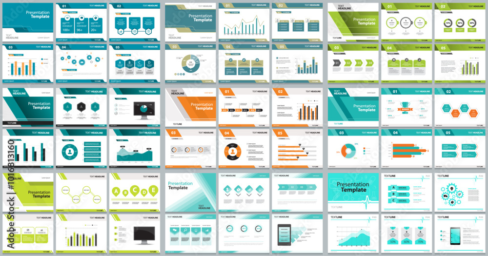 Poster set business presentation design template backgrounds and page layout design for brochure, book, mag