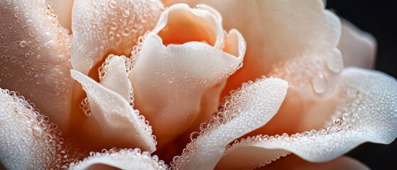 Fototapeta premium A tight shot of a bloom exhibiting water droplets on its petals and in the flower's heart