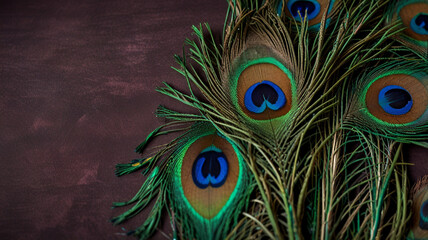 Fototapeta premium Colorful Peacock Feathers with Symbolic Significance