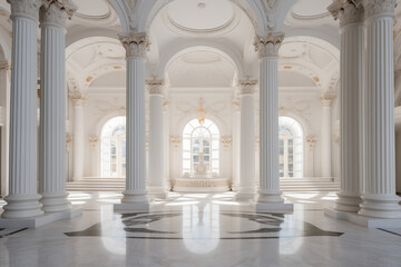Naklejka premium Palace interior background columns hall