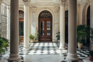 Palace interior background columns hall