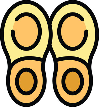 yellow sandals icon with black outline clip art preview