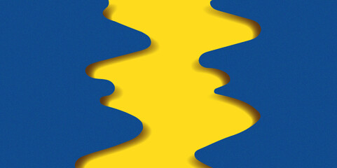 Psychedelic paper shapes in different color tones.