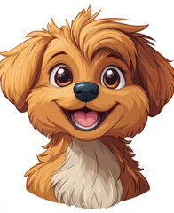 Naklejka premium Illustration of a smiling dog on a white background.