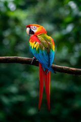 Fototapeta premium Vibrant Blue and Yellow Macaw | Stunning Tropical Bird in Its Natural Habitat