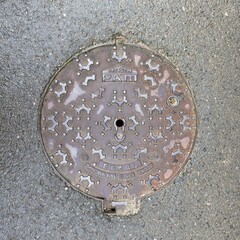 Typical French manhole cover.