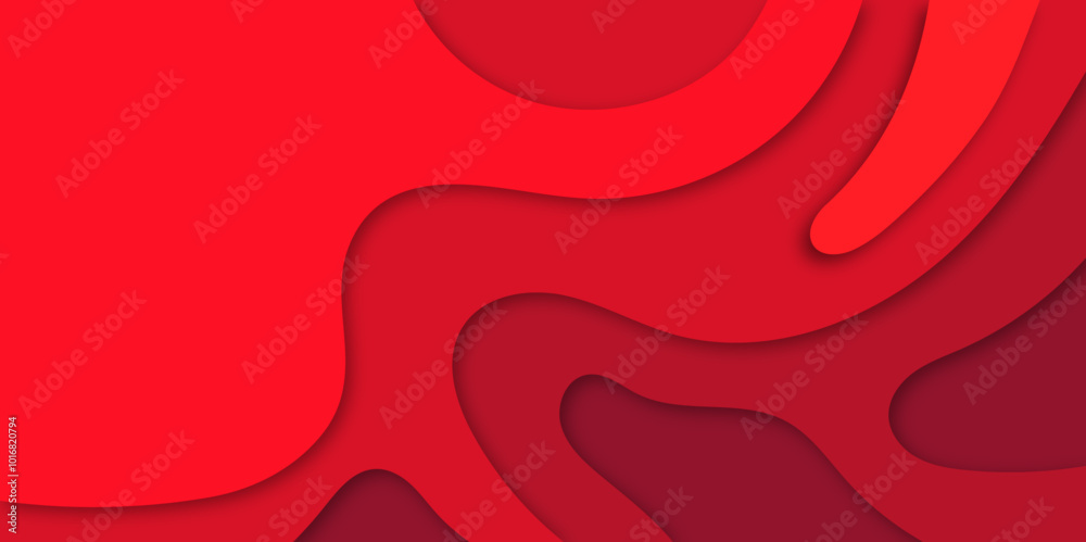 Sticker 3D abstract wave background with paper cut shapes. Vector design layout for business presentations, flyers, banner