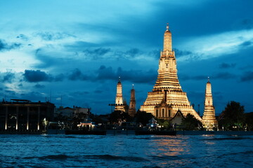 WAT ARUN THE TEMPLE OF DAWN BANGKOK at sunset, Thailand