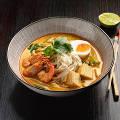 Laksa, A Spicy Coconut Noodle Soup