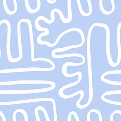 Abstract Organic Shapes Seamless Pattern. Pastel boho background in minimalist mid century style. Perfect seamless print for home decor.