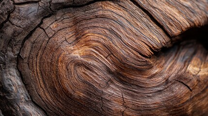  A tight shot of a wooden section resembling tree trunk carving