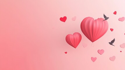 A minimalist banner for Valentine Day with a simple heart icon and soft colors, conveying a romantic message in an elegant, understated design.
