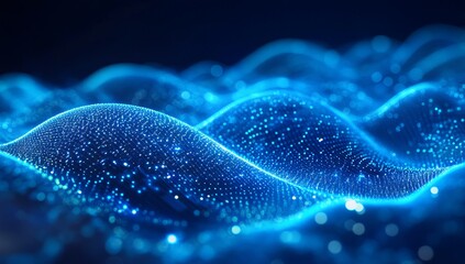 Futuristic Abstract Blue Background with Neon Lines. AI generated illustration