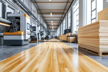 Wooden Flooring Production Line in a Factory