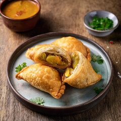 Crispy Curry Puff with Spicy Filling