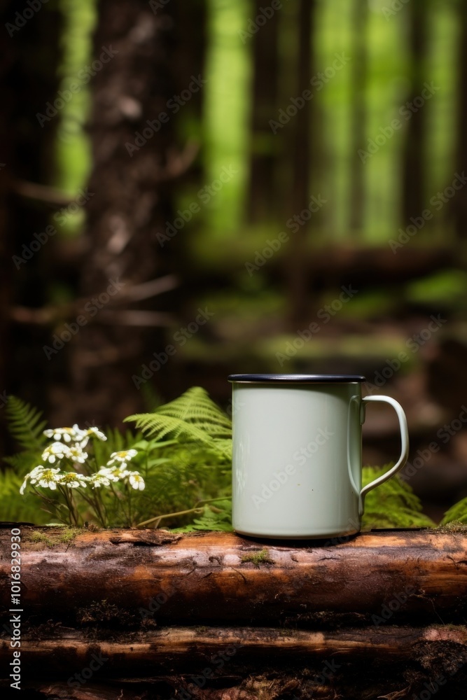 Poster Forest mug outdoors woodland.