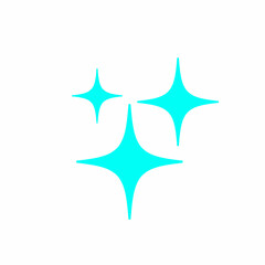 Blue sparkling star icon isolated on white vector illustration 