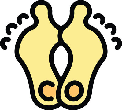 recommend clip art: Cartoon style icon of a pair of feet with calluses on each big toe, representing the concept of dry feet